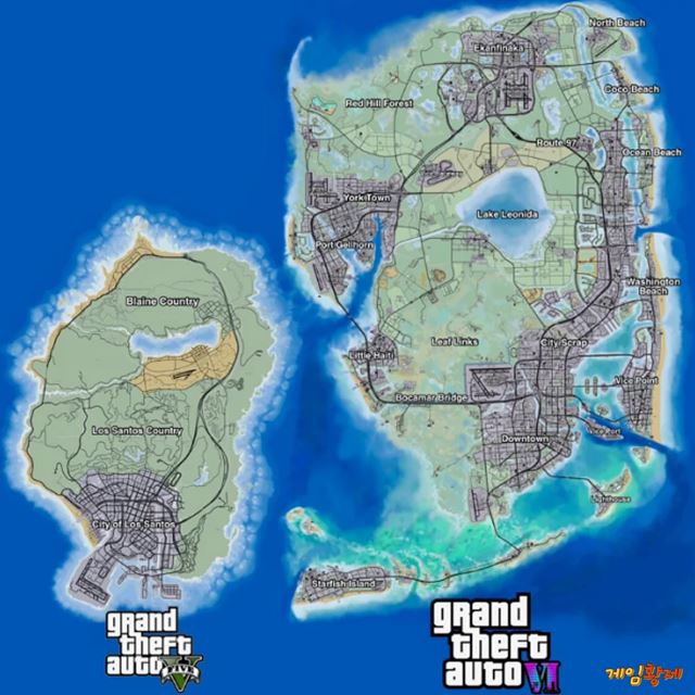 gta6 맵 크기 비교